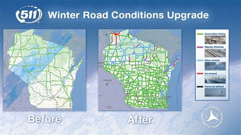 Winter road conditions wisconsin map - How to use the Racine Traffic Map. Traffic flow lines: Red lines = Heavy traffic flow, Yellow/Orange lines = Medium flow and Green = normal traffic or no traffic*. Black lines or No traffic flow lines could indicate a closed road, but in most cases it means that either there is not enough vehicle flow to register or traffic isn't monitored. 